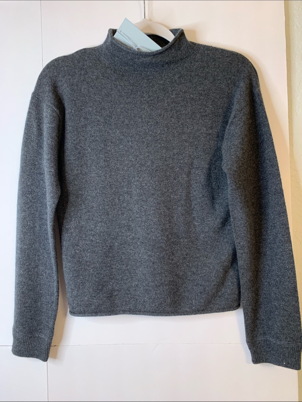 NWT Antonio Melani Cashmere Jessica Mockneck Heater Grey Sweater Size XS